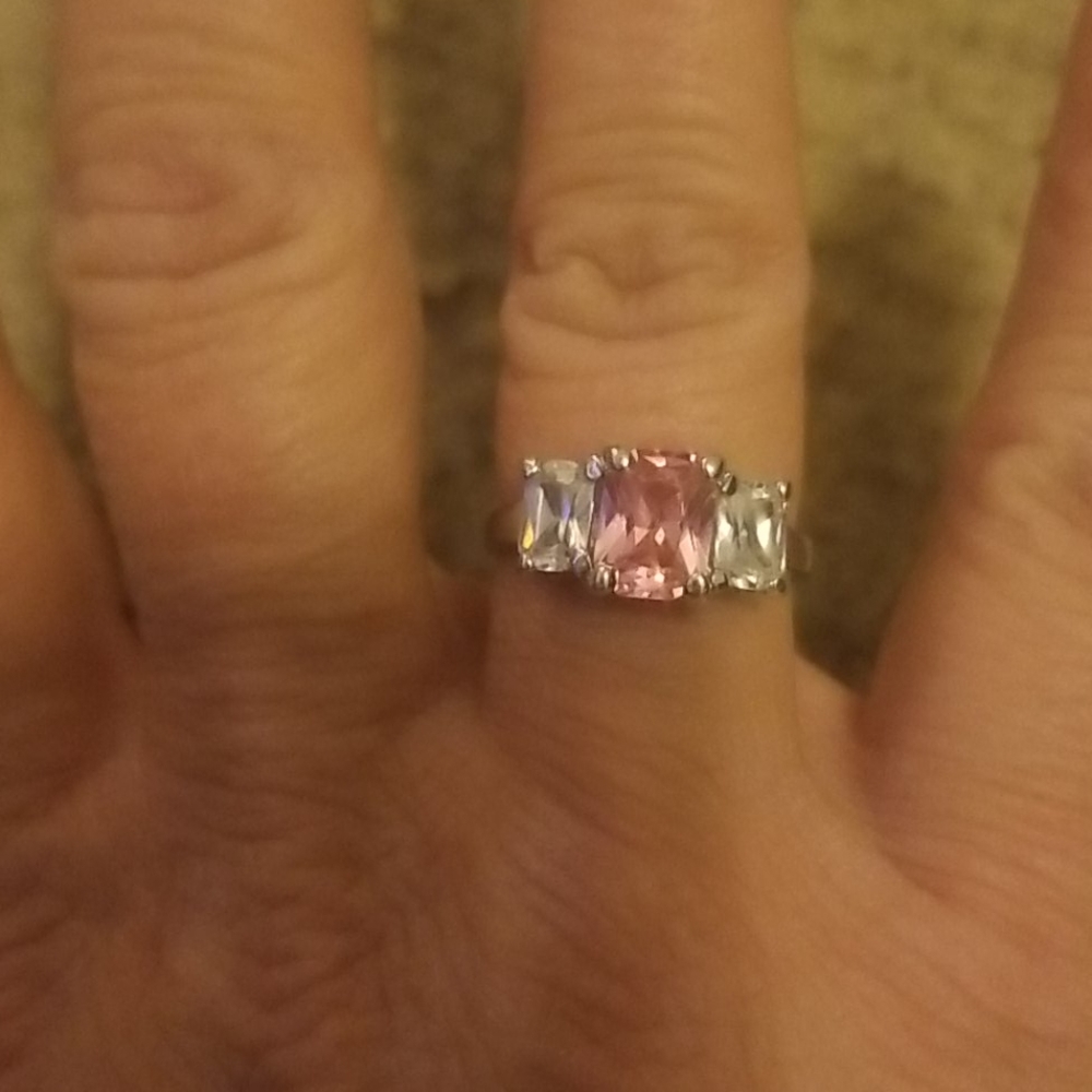 925 sterling silver 3 stone ring